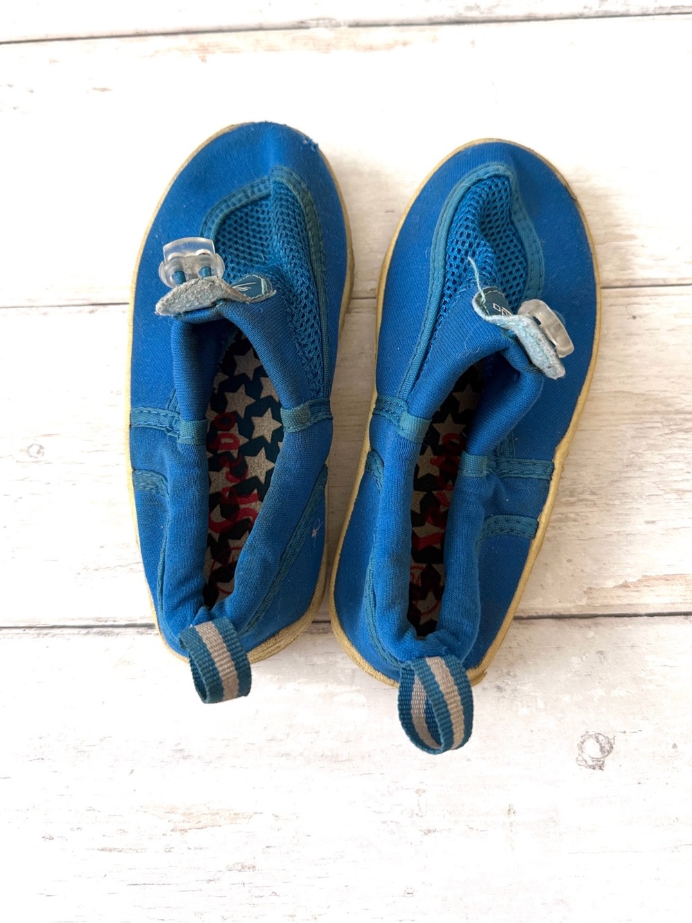 Speedo Kids Water Socks blue Drawstring Snug Perfect Fit Size 9 10